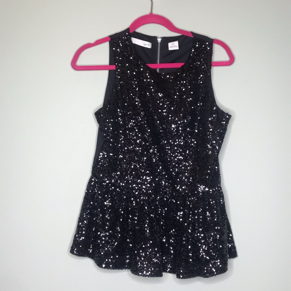 Peplum sequin ModCloth Kersh shirt